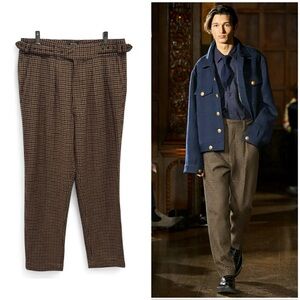 Todd Snyder RARE Old Money Pleated Neutral Houndstooth Gurkha Trouser Pants 32